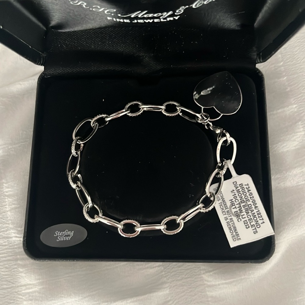 Macy’s bridge diamond heart bracelet
